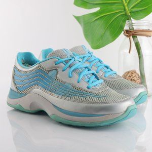 Dansko Shayla Sneaker Active Walking Shoe Blue Silver Gray 39 (8.5)